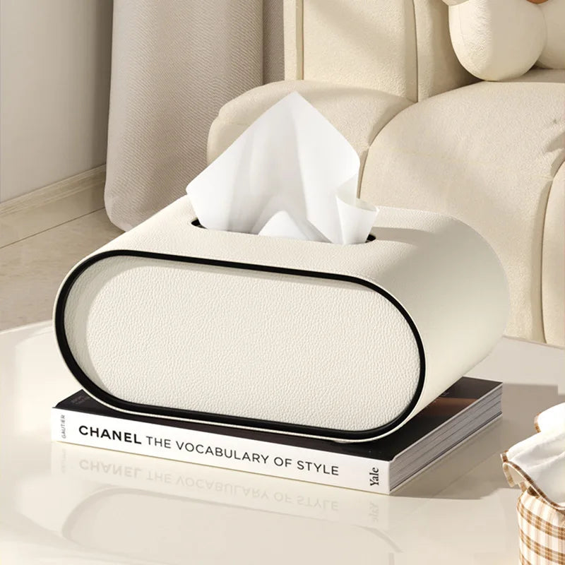 Ellipse Leather Tissue Box