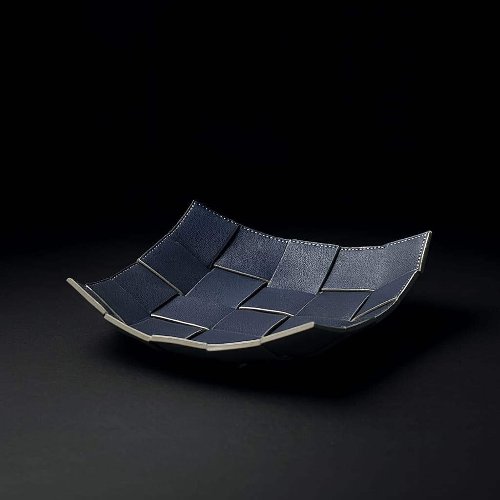 Arc Weave Leather Tray