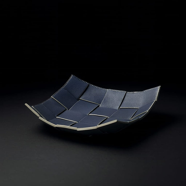 Arc Weave Leather Tray