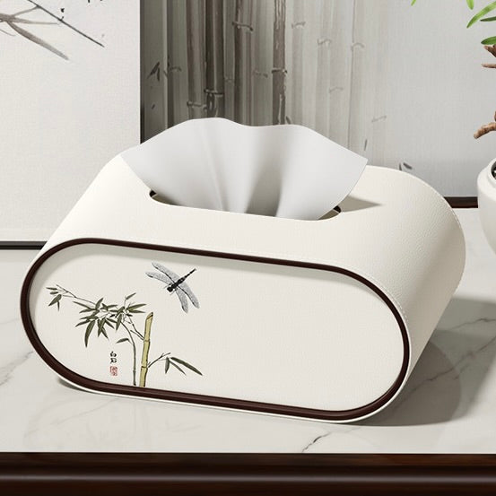 Blossom Leather Tissue Box