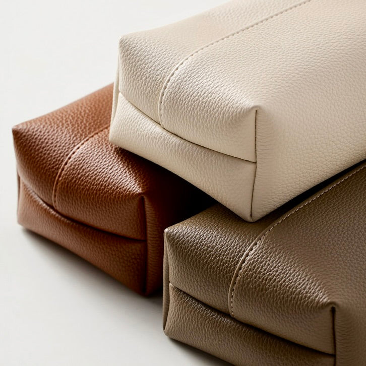 Minimalist Leather Tissue Box