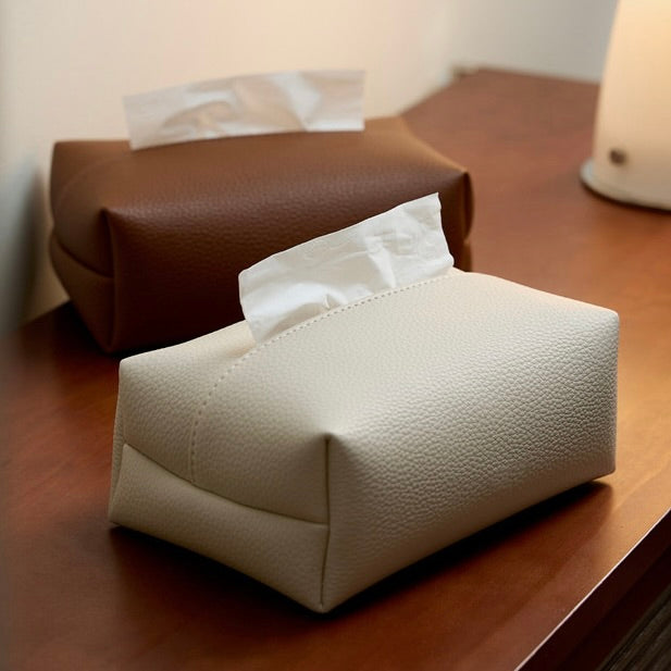 Minimalist Leather Tissue Box