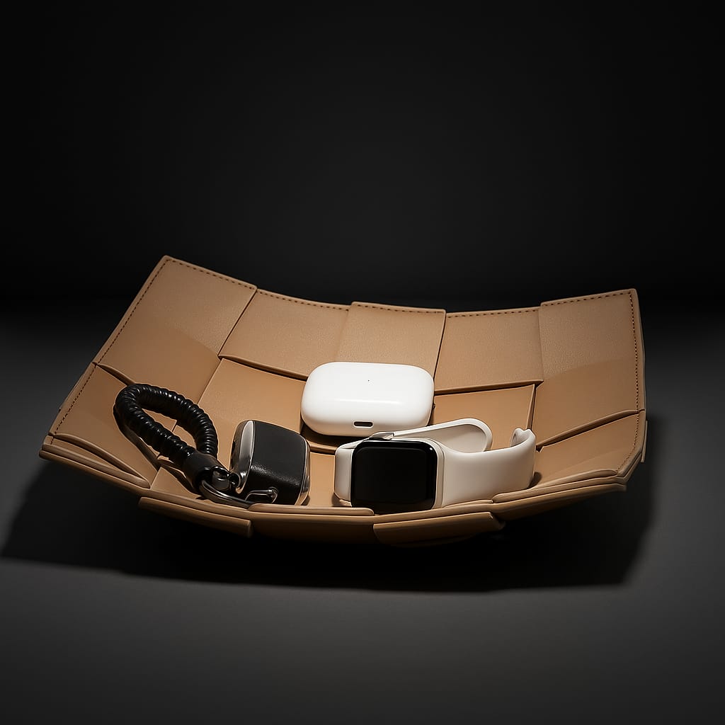 Arc Weave Leather Tray