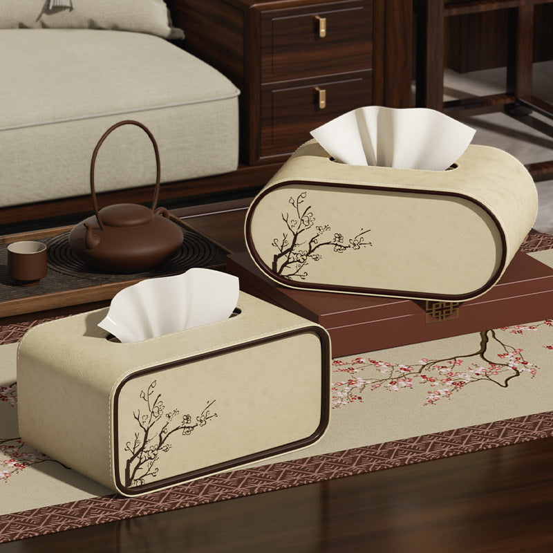 Blossom Leather Tissue Box