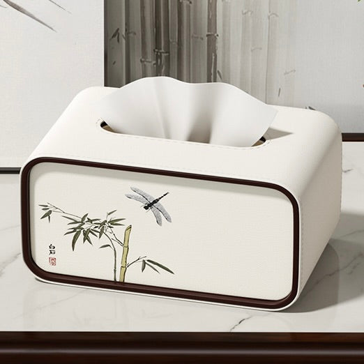 Blossom Leather Tissue Box