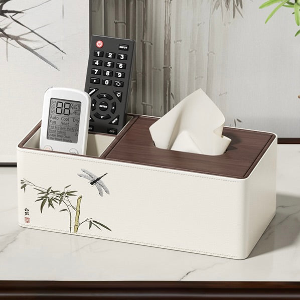 Blossom Leather Tissue Box