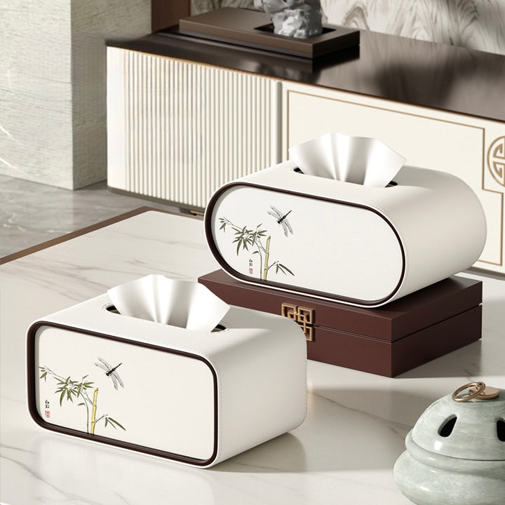 Blossom Leather Tissue Box