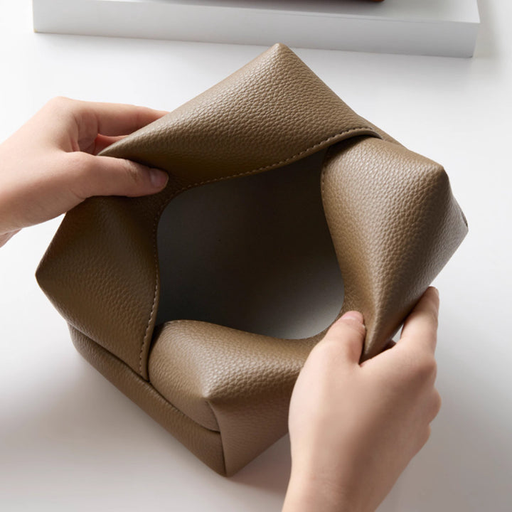 Minimalist Leather Tissue Box