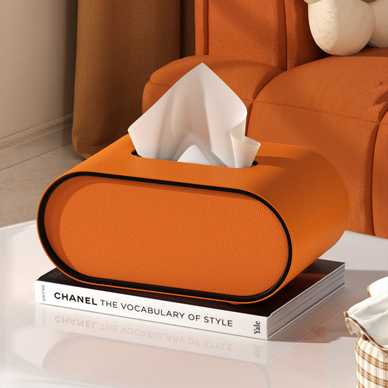Ellipse Leather Tissue Box