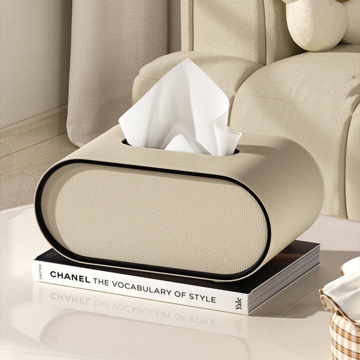 Ellipse Leather Tissue Box