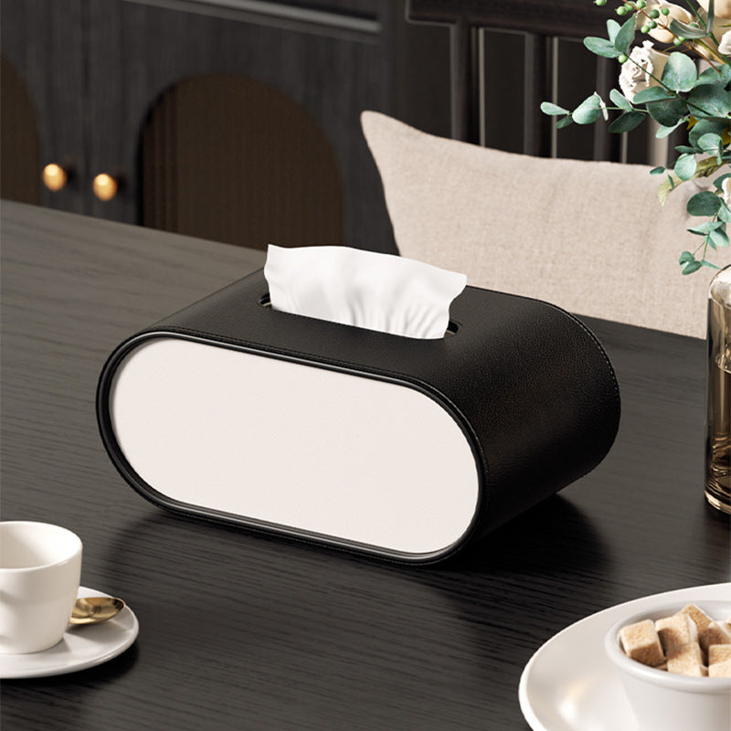 Ellipse Leather Tissue Box
