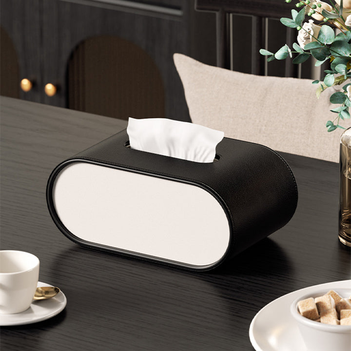 Ellipse Leather Tissue Box