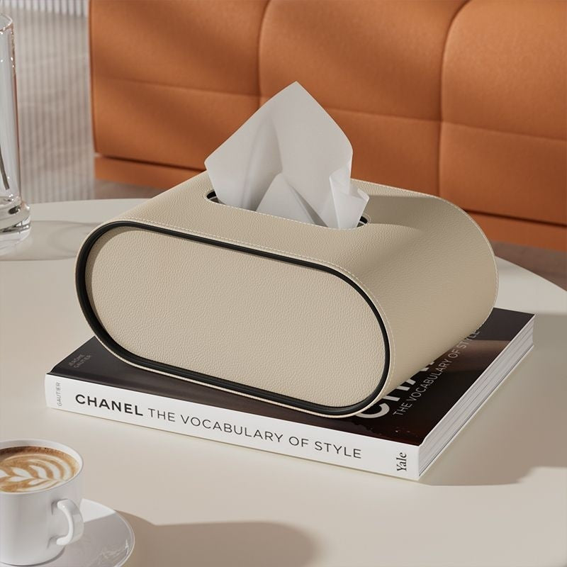 Ellipse Leather Tissue Box