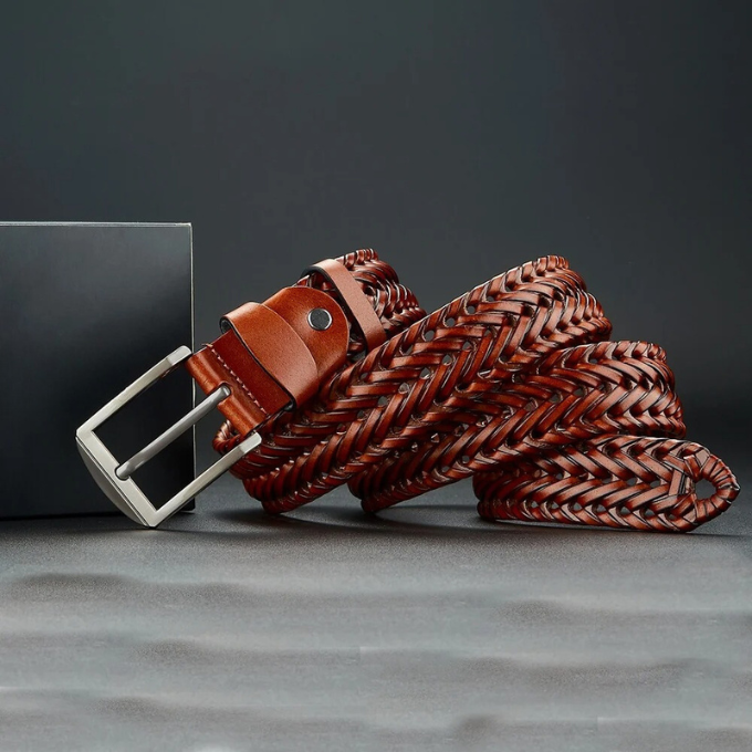 Woven Cowhide Leather Belt