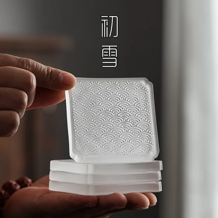 Kyoto Wave Glass Coaster Set