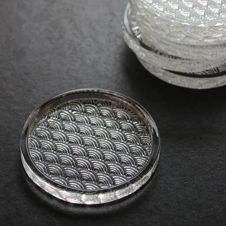 Kyoto Wave Glass Coaster Set