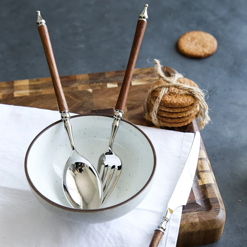 Vintage Rosewood Cutlery Set