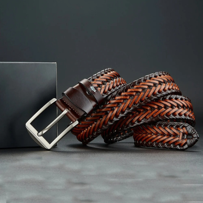 Woven Cowhide Leather Belt