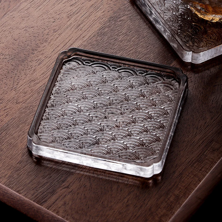 Kyoto Wave Glass Coaster Set