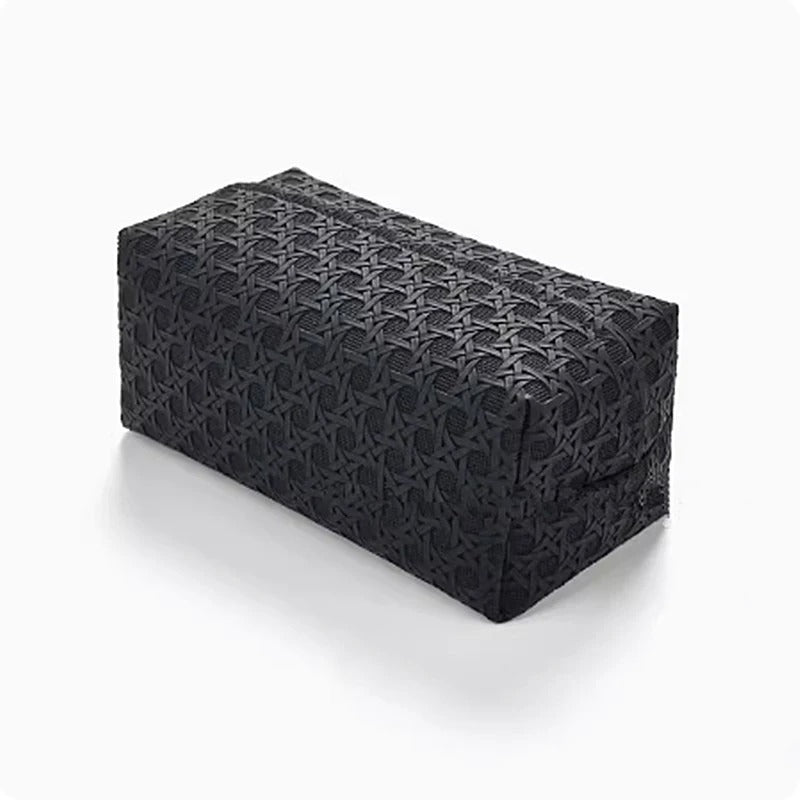 Weaving Rattan Leather Tissue Box