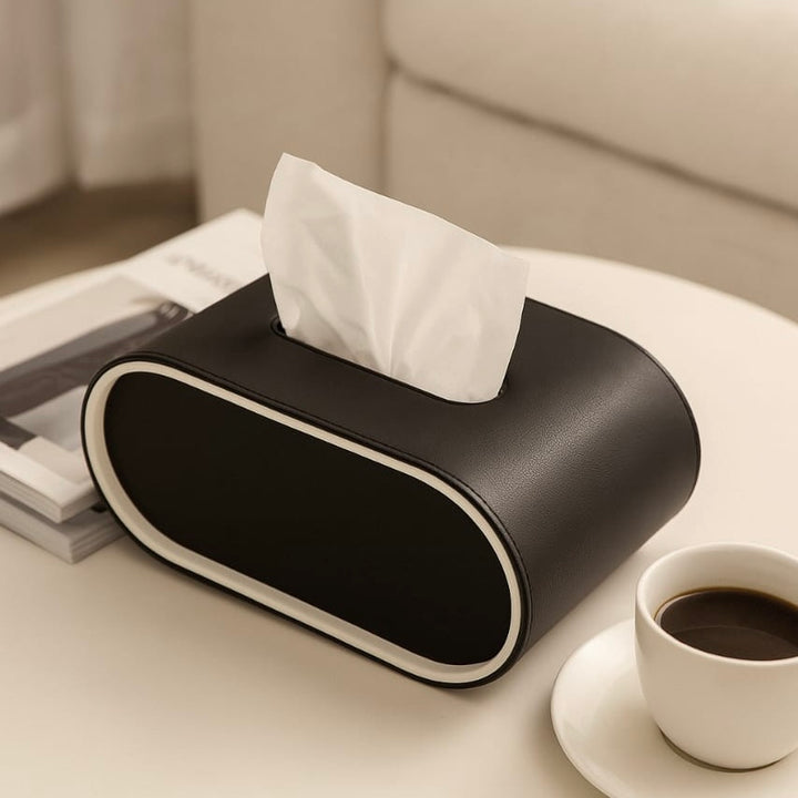 Ellipse Leather Tissue Box