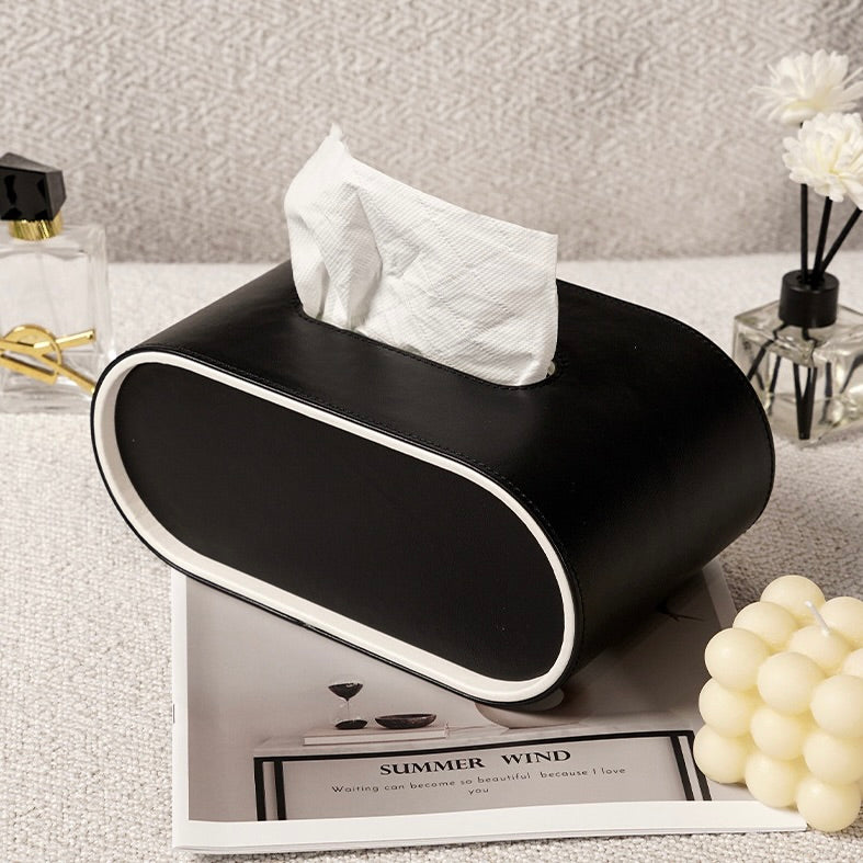 Ellipse Leather Tissue Box