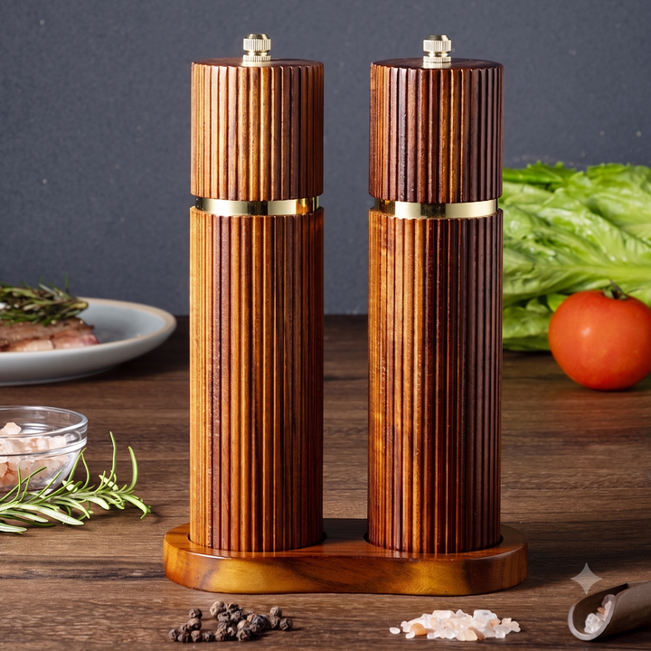 Acacia Wood Pepper Mill Set