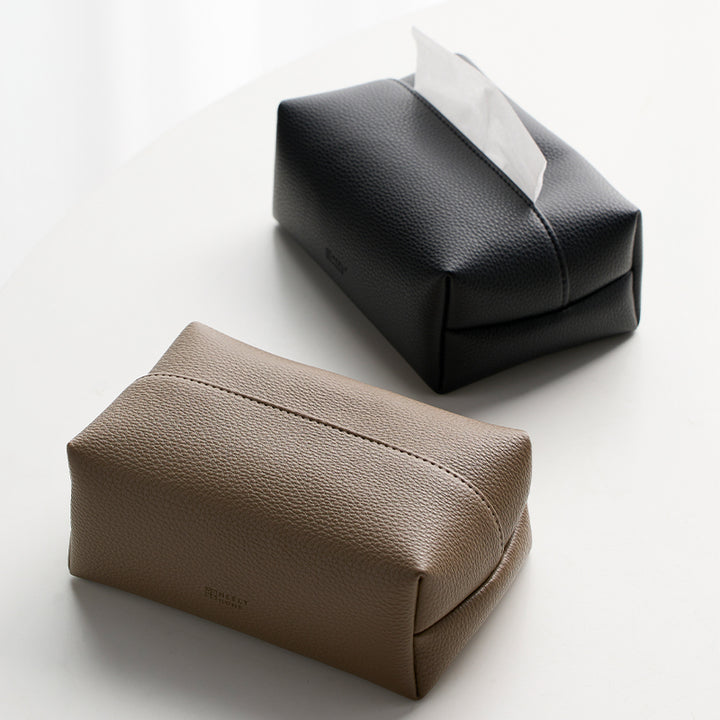 Minimalist Leather Tissue Box