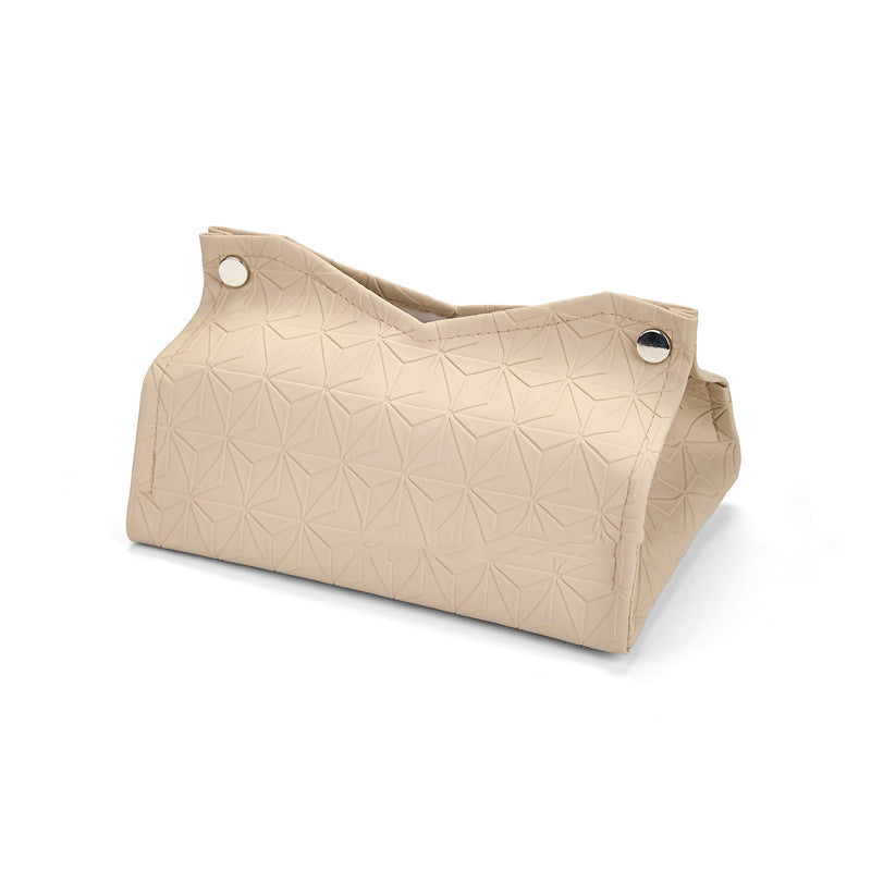 Geometric Leather Tissue Holder