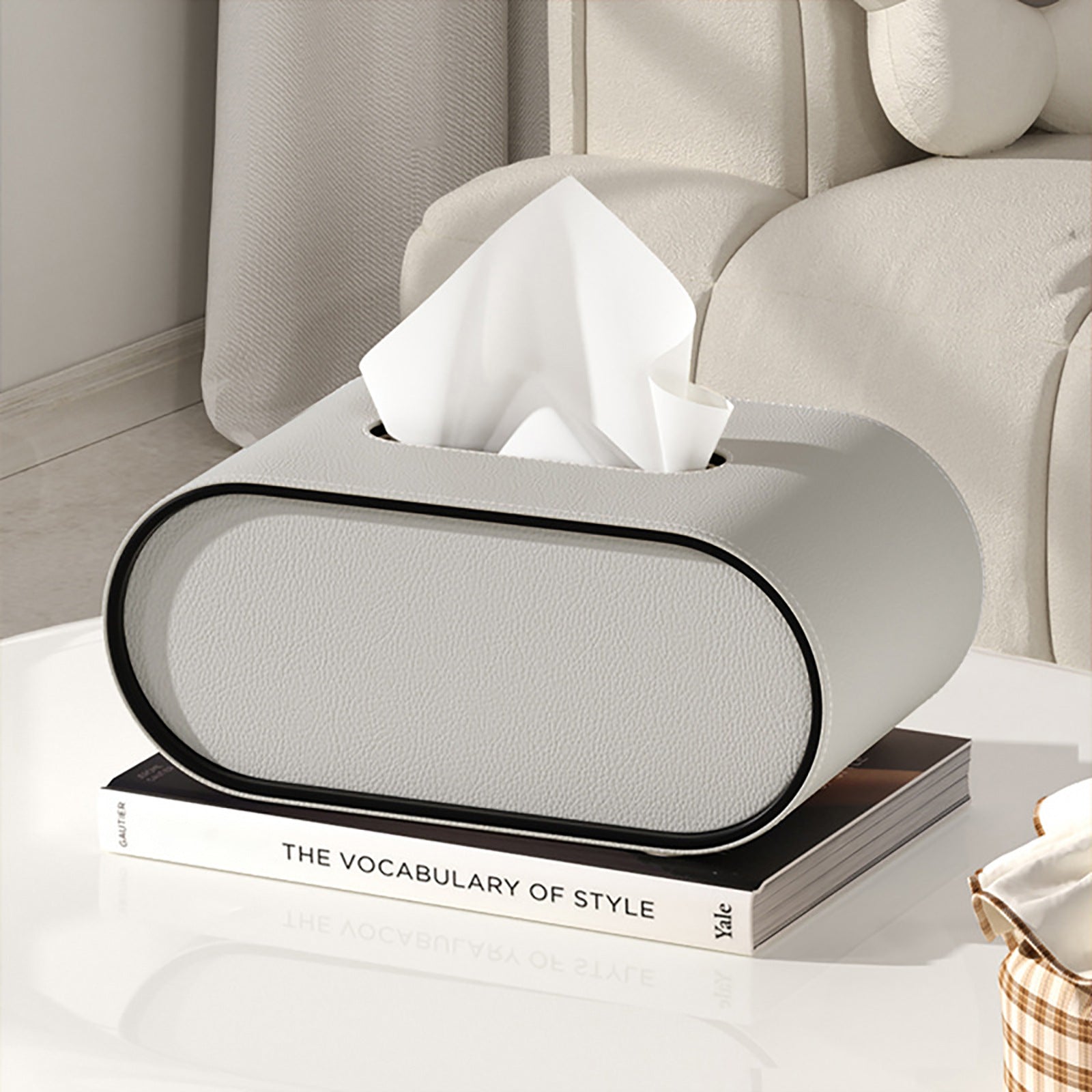 leather tissue box holder