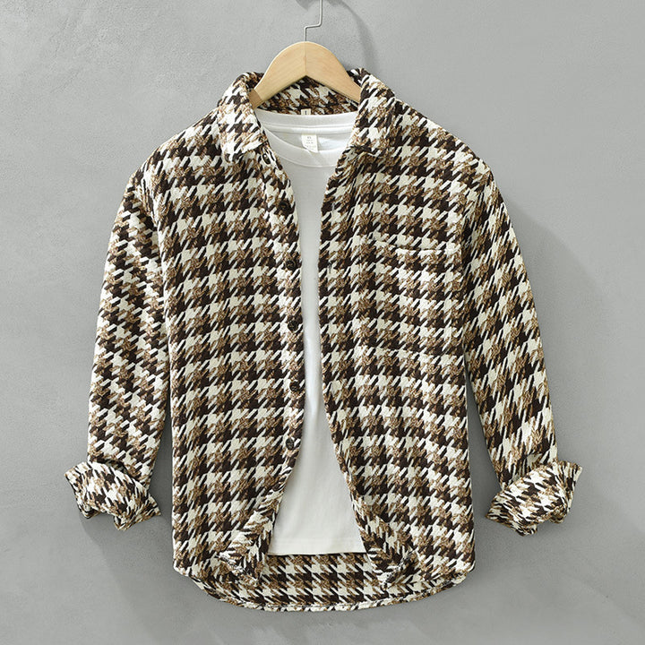 Houndstooth Herringbone Overshirt