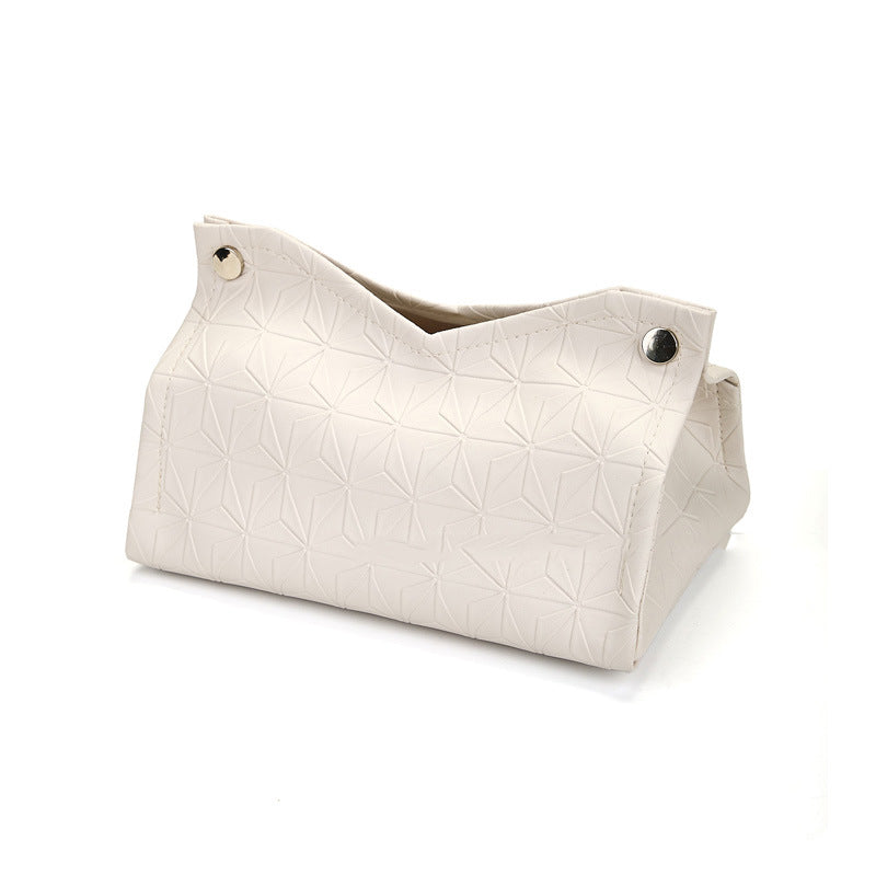 Geometric Leather Tissue Holder