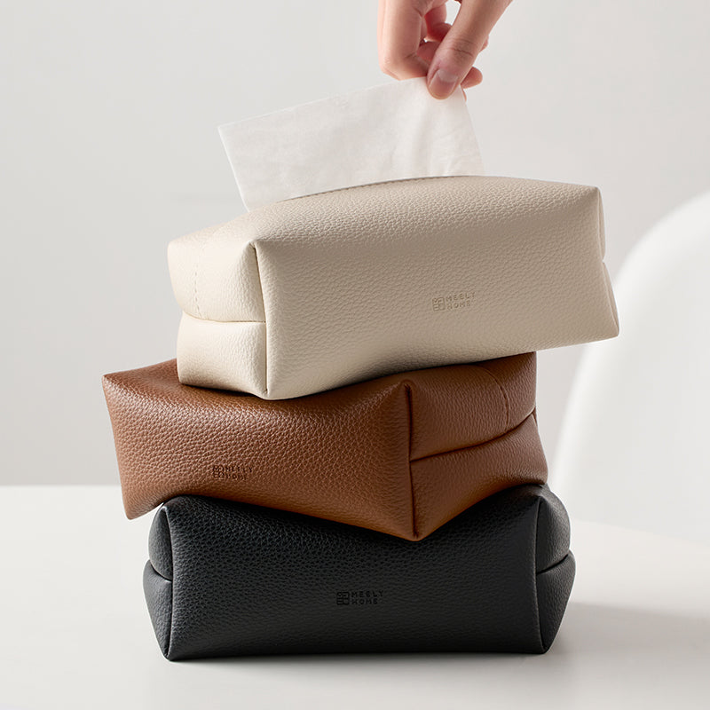 Minimalist Leather Tissue Box