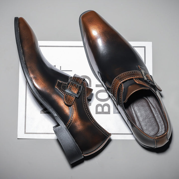 Escarpins d'Acier Leather Monk Shoes