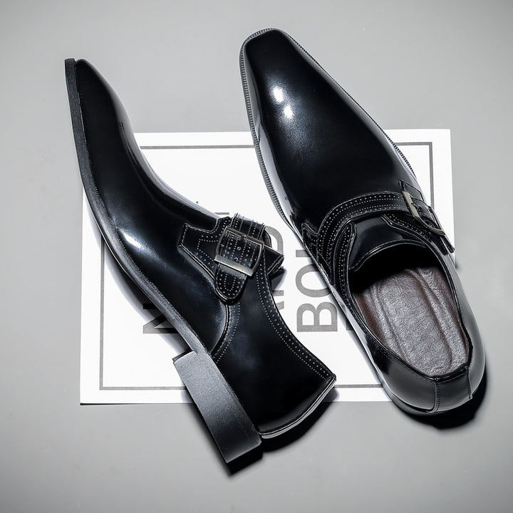 Escarpins d'Acier Leather Monk Shoes