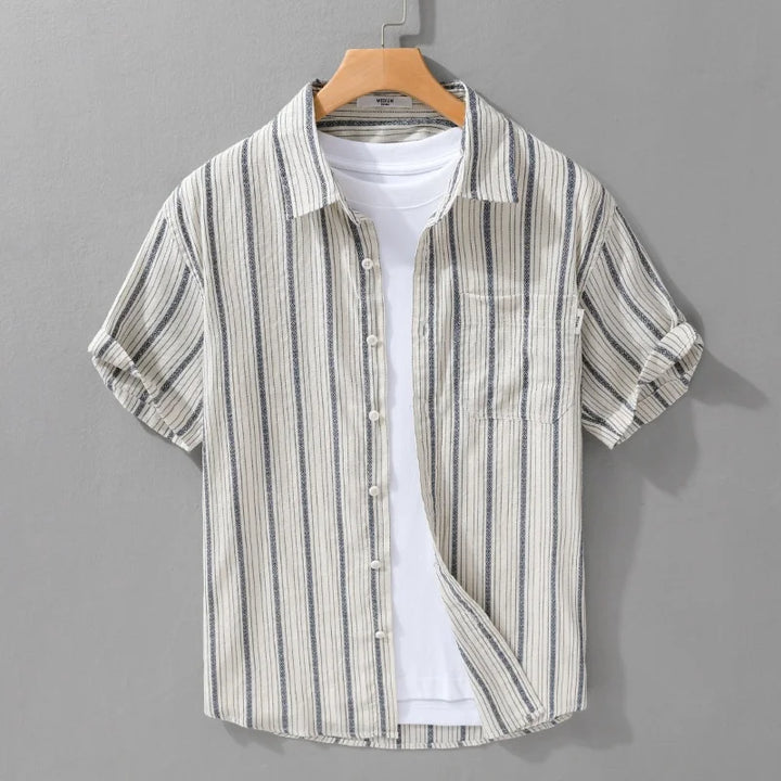 Arsène-Côme Geometric Stripes Cotton Shirt