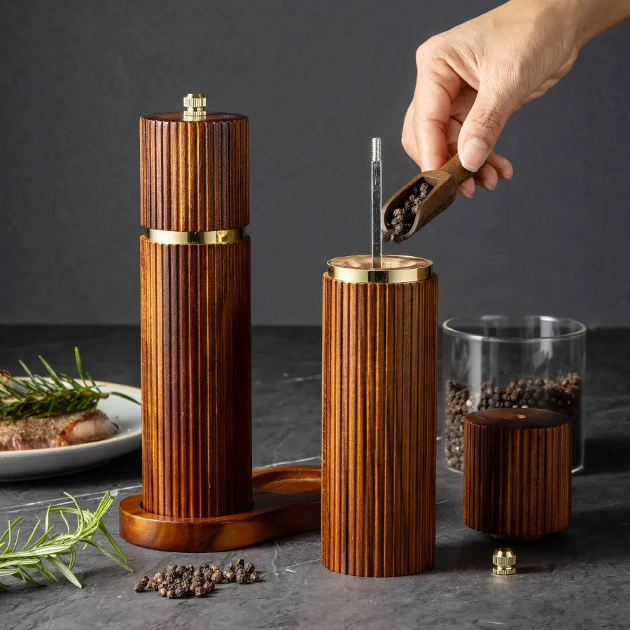 Acacia Wood Pepper Mill Set