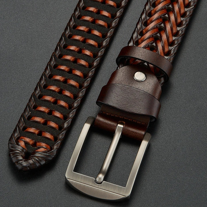 Woven Cowhide Leather Belt