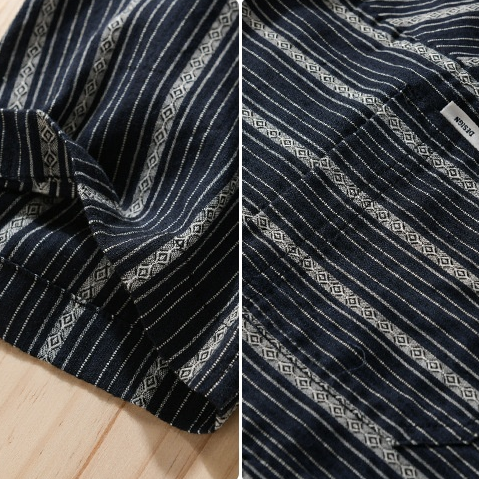 Arsène-Côme Geometric Stripes Cotton Shirt