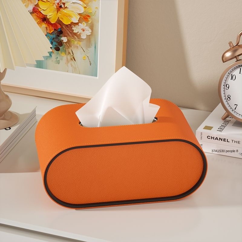 Ellipse Leather Tissue Box