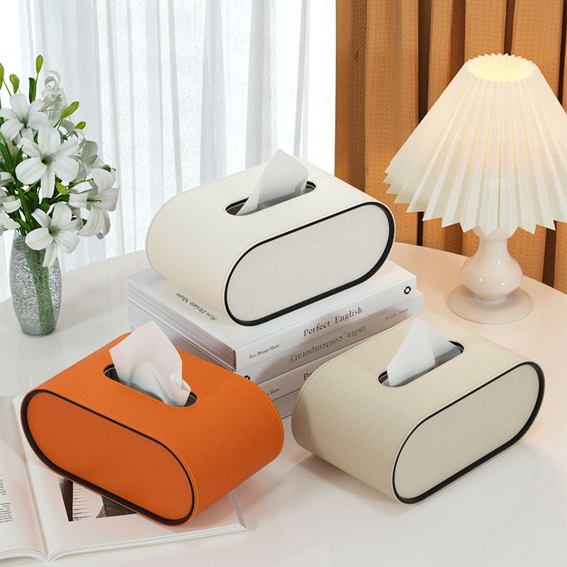 Ellipse Leather Tissue Box