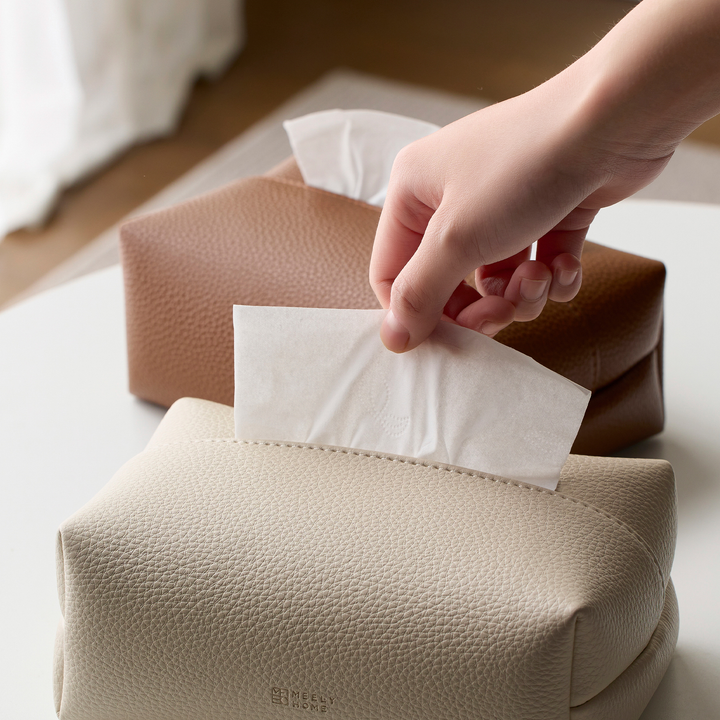 Minimalist Leather Tissue Box