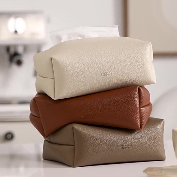 Minimalist Leather Tissue Box