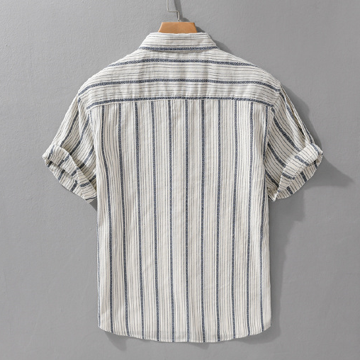 Arsène-Côme Geometric Stripes Cotton Shirt